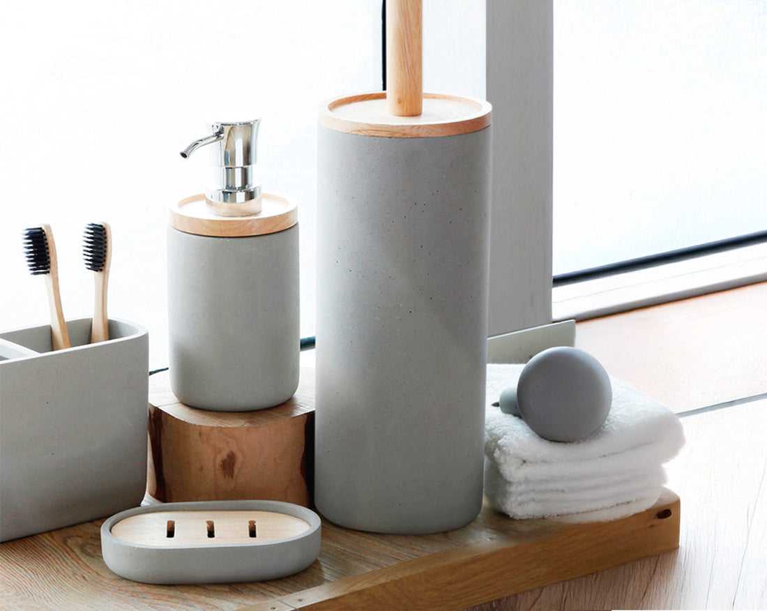 Set baño 5 piezas cemento